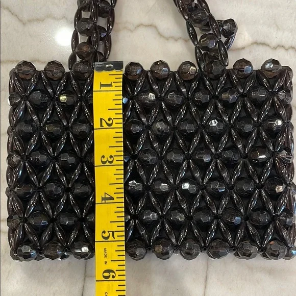 Bebe Black Mini Bag with Textured Lattice Design - Picture 11 of 11